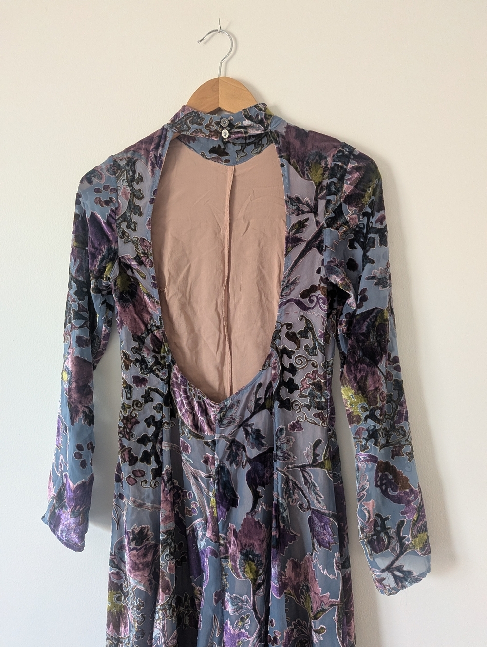 Free People Bali Painterly Paisley Velvet Maxi Dress - Picture 12 of 14